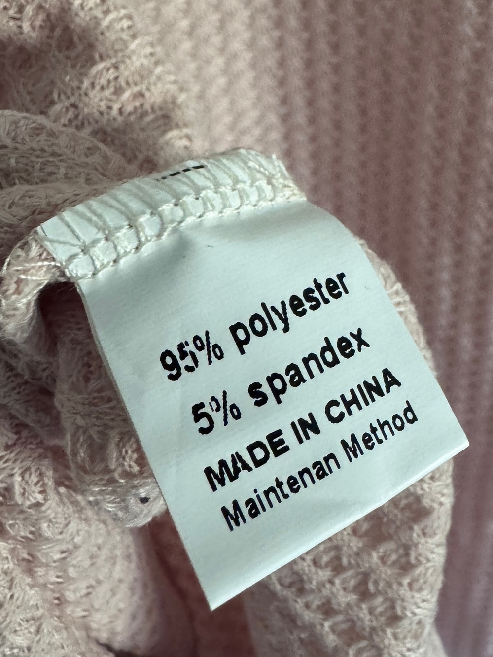 Light Pink Waffle Knit Long Sleeve Top - Maternity - Picture 6 of 7